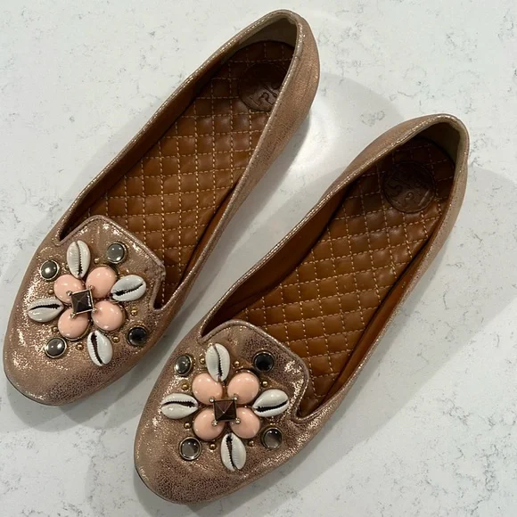 Tory Burch Blaise Copper Loafers - Picture 1 of 8